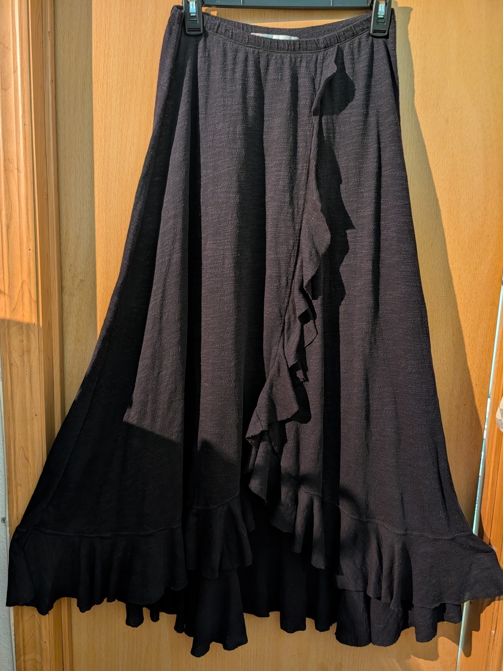 Free People Beach - Women's Black Ruffle 2-Way Skirt